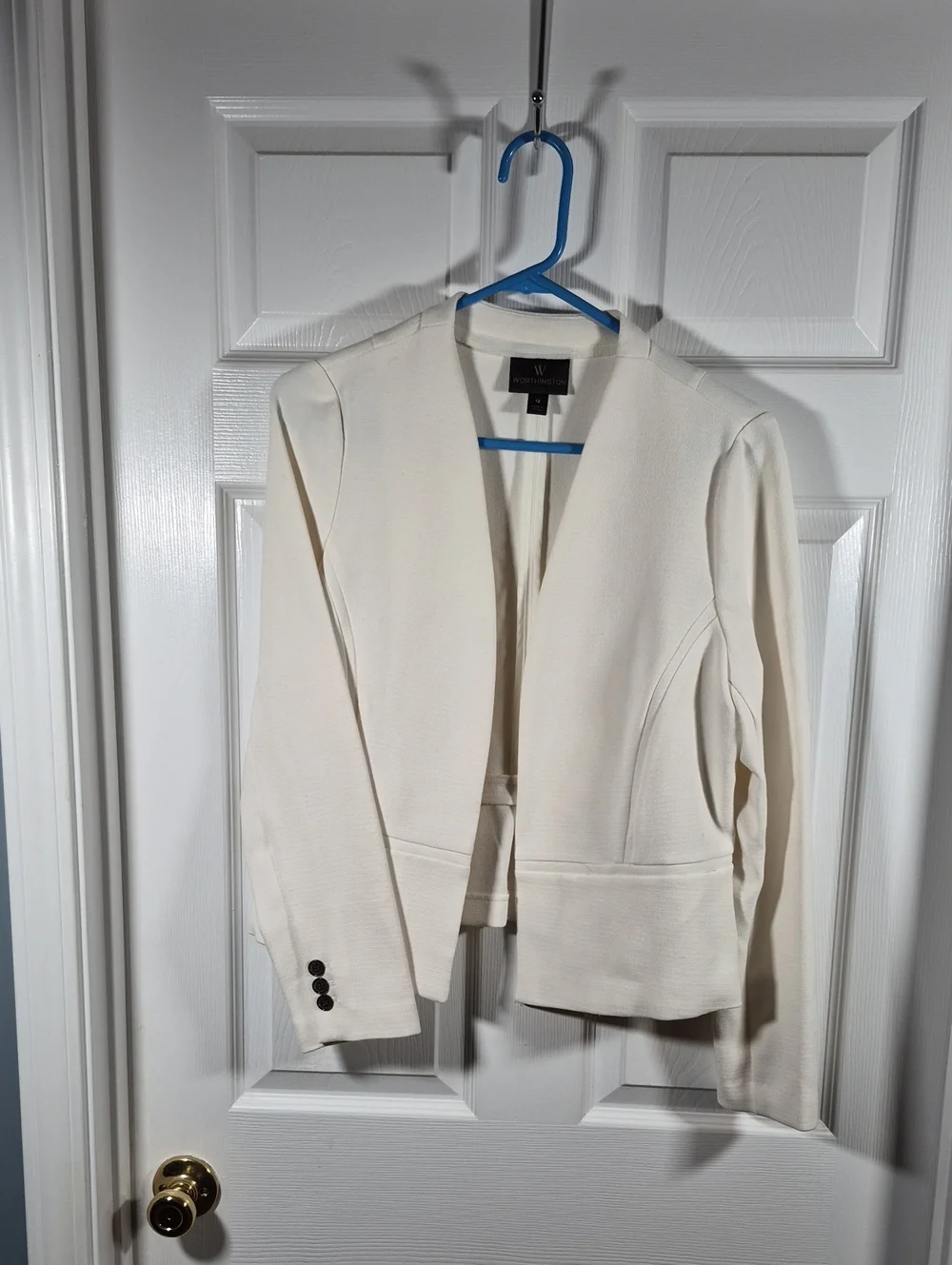 Worthington Cream Open-Front Blazer